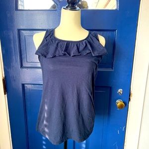 Blue Loft Tank with frills